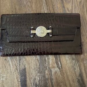 Gianna Versace Brown Leather With a Gold Tone Medusa Head Motif
